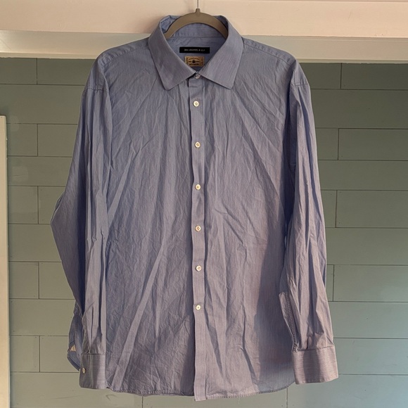 John Varvatos Light Blue Casual Button-Down Shirt - Picture 1 of 6